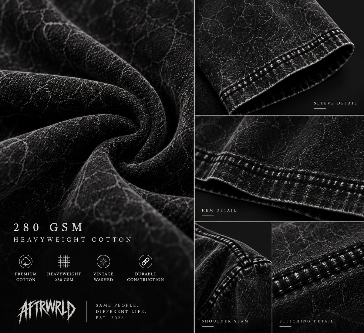 LIFE GOES ON — fabric detail 280GSM